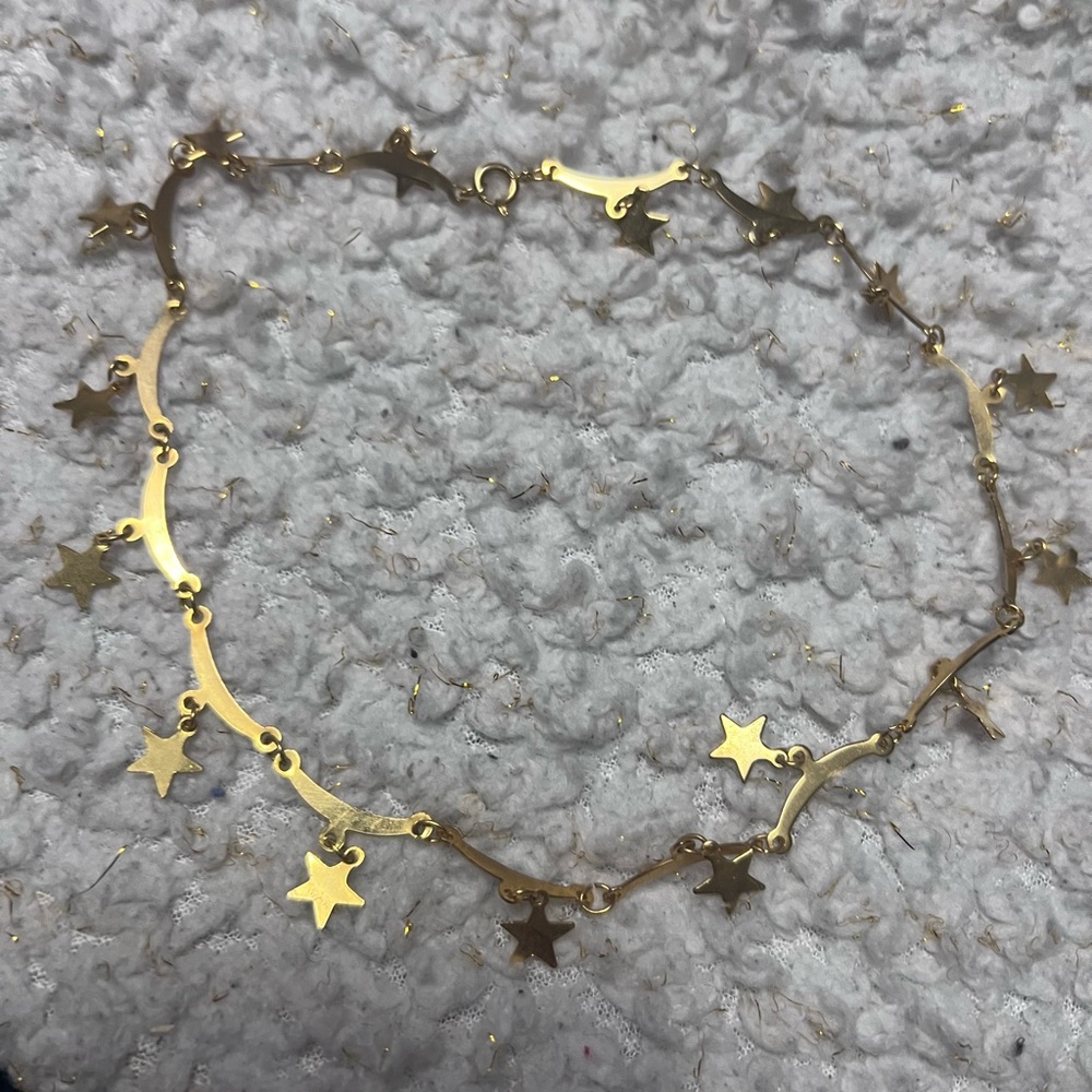 Gold Star Charm Choker Necklace - Women Jewelry